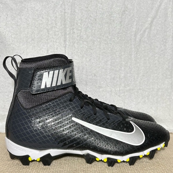 Nike Strike Shark Mens Black/White/Grey Hi-Top Football Cleats Shoes SZ 10 main image 7